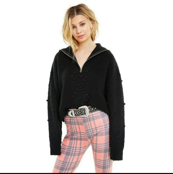 Wildfox True black sceptor sweater knit pullover women size M New - Picture 1 of 8